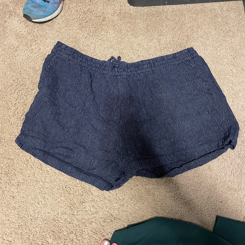 Cute blue and white pinstripe short